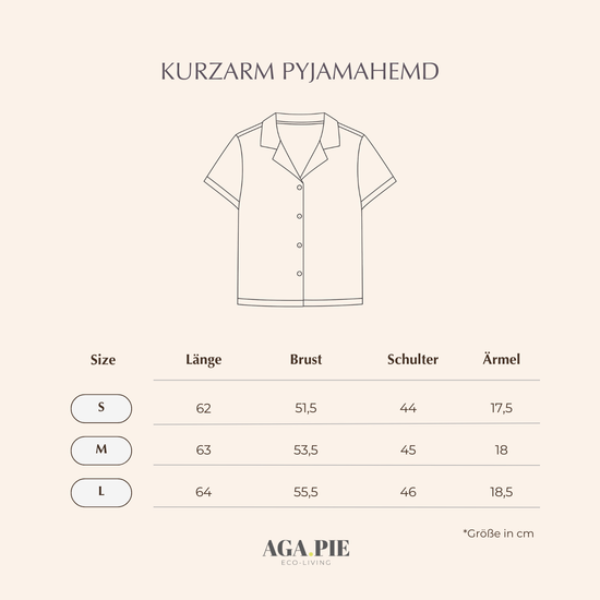 Kurzarm Pyjama-Oberteil Damen aus Bambus Lyocell Salbei