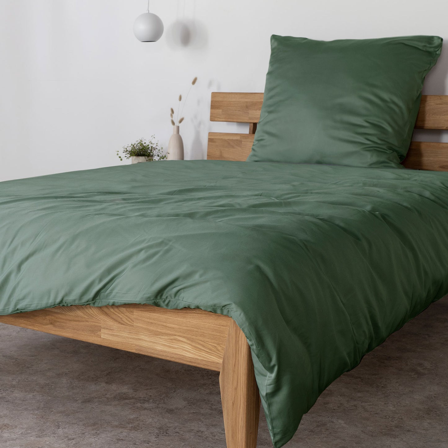 Bambus Lyocell Bettwäsche-Set Dunkelgrün 135x200 / 80x80