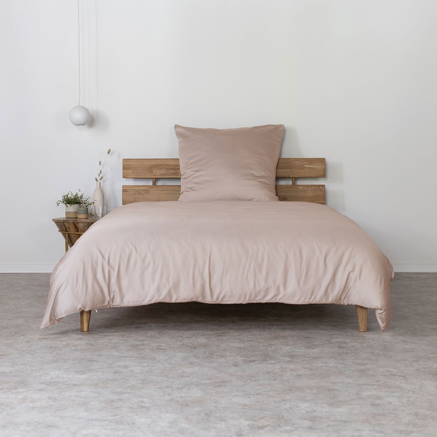 Bambus Lyocell Bettwäsche Set Beige 155x220 / 80x80 AGA.PIE